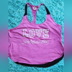 Love Pink/fuschia Racerback Tank Top